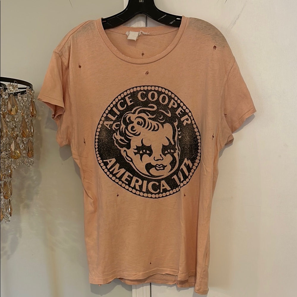 Alice Cooper Graphic Tee in Peach by MadeWorn Medium